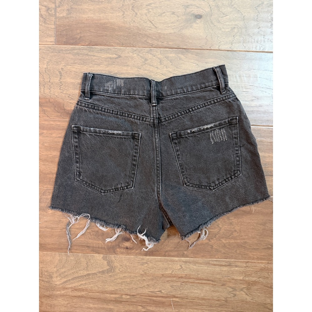 PacSun Womens High Rise Icon Short Washed Black Distressed Denim Size 25 - Picture 4 of 7